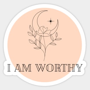 Affirmation Collection - I Am Worthy (Orange) Sticker